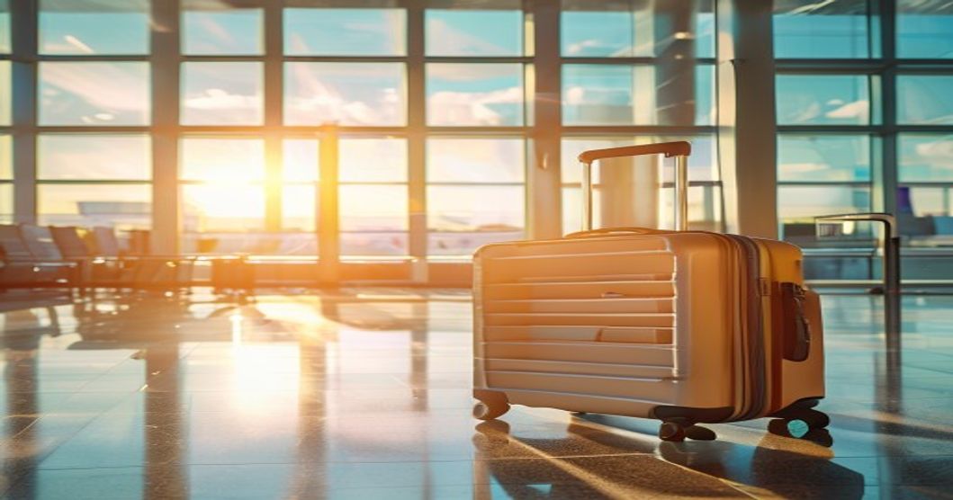 best carry-on luggage open in airport terminal showing interior organization and durability