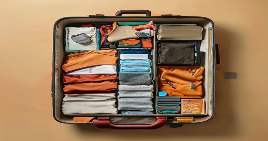 interior organization of carry-on luggage with packing compartments and soft goods
